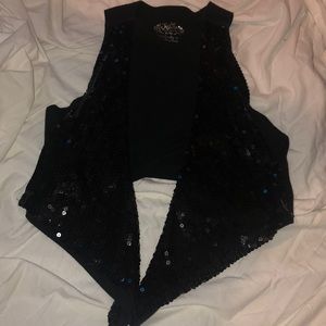 Black dressy sparkly vest